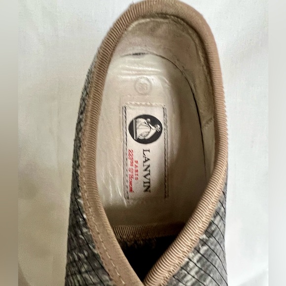 Lanvin Dark Silver Snakeskin Sneakers 38 - Picture 4 of 11